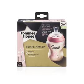 Biberon Decorat 260 ml PP x 2 buc, Roz, Tommee Tippee