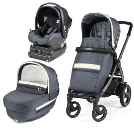 Carucior 3 In 1, Peg Perego, Book Plus 51 S, Titania,  baza i-Size inclusa, Luxe Mirage