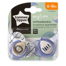 Set Suzete Ortodontice Anytime, Tommee Tippee, 6-18 Luni, 2 buc, Leut