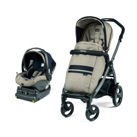 Carucior 2 in 1 Peg Perego, Book  51 Titania i-Size (baza i-size inclusa), Luxe Ecru (sasiu + hamac + scaun auto), 0 - 22 kg