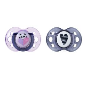 Suzeta ortodontica Tommee Tippee Anytime, 18 - 36 luni, Roz/Gri, 2 buc