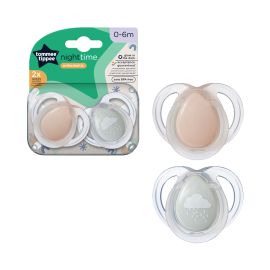 Tommee Tippee Suzeta de noapte Norisor, design ortodontic simetric, fara BPA, include cutie de sterilizare, 0-6 luni, 2 buc.
