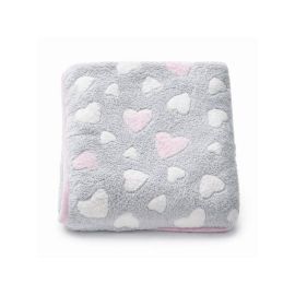 Paturica bebe, New Baby, 80x90 cm, Pufoasa, Pink Heart