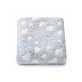 Paturica bebe, New Baby, 80x90 cm, Pufoasa, Blue Heart