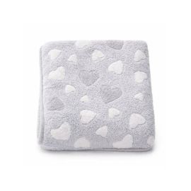 Paturica bebe, New Baby, 80x90 cm, Pufoasa, Grey Heart