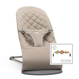 BabyBjorn - Balansoar Bliss Sand Grey, Bumbac cu bara de jucarii