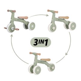 Bicicleta/tricicleta, Petite&Mars, 3 in 1, Multifunctionala, Cu/fara pedale, Ghidon directionabil, Sa reglabila pe inaltime, 2.3 kg, Pana la 25 kg, 12-36 luni, Verde
