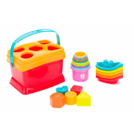 Cutie cu 19 piese de joc vaporase,forme,pahare 6luni+ Fillikid