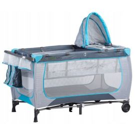 Patut pliabil accesorizat Ecotoys - Gri - Resigilat (husa transport rupta)