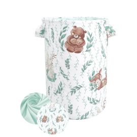 Cutie depozitare jucarii, MimiNu, Din bumbac certificat Oeko Tex Standard 100, Cu manere, 50x35 cm, Lulu Natural