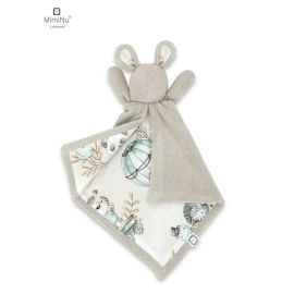 Jucarie textila, MimiNu, Lanka, Pentru bebelusi, Moale, Cu doua fete, 45 x 27 cm, Materiale certificate Oeko Tex Standard 100, Zoo on Bikes Nugat