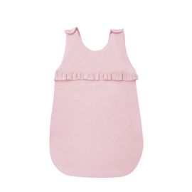 Sac de dormit, MimiNu, Pentru bebelusi, De iarna, Cu volanase, Din bumbac certificat Oeko Tex Standard 100, Cu fermoar lateral, Cu capse pe umar, 70 cm, 0 - 6 luni, 2.5 Tog, Colectia Royal, Powder Pink