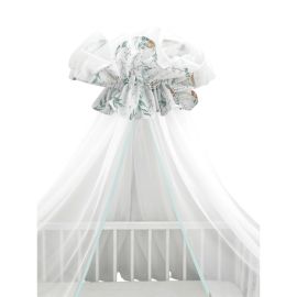 Baldachin, MimiNu, Din tull, Mare, Cu funda din bumbac, Dimensiune 400x170 cm, Materiale certificate Oeko Tex Standard 100, Lulu Natural