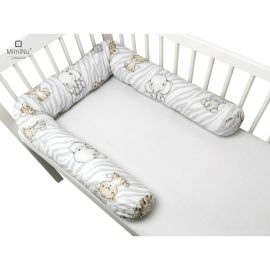 Aparatoare pentru patut, MimiNu, Tip rulou, Pentru patut, Lungime 180 cm, Din bumbac certificat Oeko Tex Standard 100, Safari Natural
