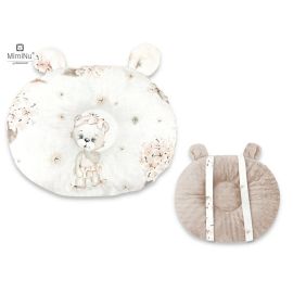 Perna bebelusi, MimiNu, Ursulet, Multifunctionala, Cu doua fete, Tesatura pufoasa minky si bumbac, Materiale certificate Oeko Tex Standard 100, Design, Minky Powdery Pink Ballerina