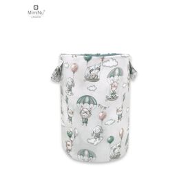 Cutie depozitare jucarii, MimiNu, Din bumbac certificat Oeko Tex Standard 100, Cu manere, 50x35 cm, Parachutes Olive