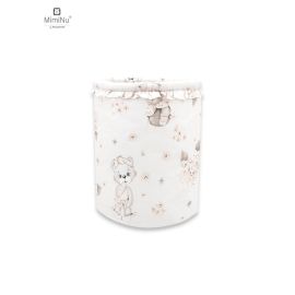 Cutie depozitare jucarii, MimiNu, Din bumbac certificat Oeko Tex Standard 100, Cu volanas, 50x35 cm, Design, Powdery Pink Ballerina