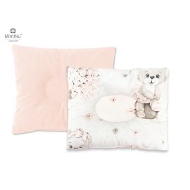 Perna bebelus, MimiNu, Profilata, Cu doua fete, Cu functie anti-soc, Pufoasa, Din catifea si bumbac, 23x26 cm, Materiale certificate Oeko Tex Standard 100, Velvet Powdery Pink Ballerina