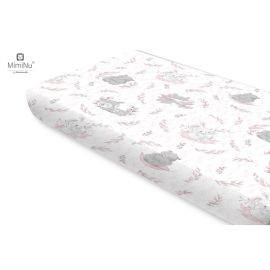 Cearceaf cu elastic, MimiNu, Pentru pat 160x80 cm, Din bumbac certificat Oeko Tex Standard 100, Lulu Rose