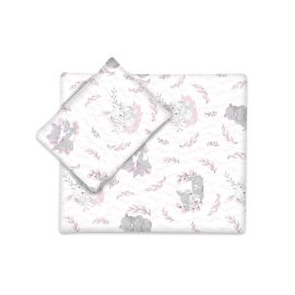 Set pentru carucior, MimiNu, Cu pernuta si paturica, Cu huse detasabile si lavabile, Din bumbac certificat Oeko Tex Standard 100, Lulu Rose