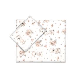 Set pentru carucior, MimiNu, Cu pernuta si paturica, Cu huse detasabile si lavabile, Din bumbac certificat Oeko Tex Standard 100, Design, Powder Pink Ballerina