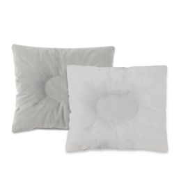 MimiNu - Perna bebelusi profilata, Cu doua fete, Cu functie anti-soc, Pufoasa, Din catifea si bumbac, Materiale certificate Oeko Tex Standard 100, 23x26 cm, Velvet Royal Grey