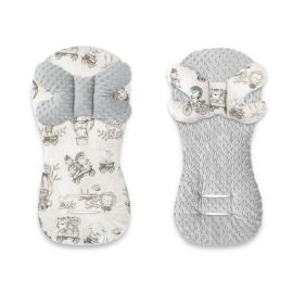 Protectie textila, MimiNu, Pentru carucior, scaun auto si scaun de bicicleta, Cu perna Butterfly, Materiale certificate Oeko Tex Standard 100, Minky Zoo on Bikes Beige