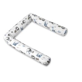 Aparatoare pentru patut, MimiNu, Tip rulou, Cu husa detasabila, Lungime 180 cm, Din bumbac certificat Oeko Tex Standard 100, Blue Plane