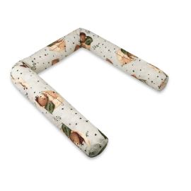 Aparatoare pentru patut, MimiNu, Tip rulou, Cu husa detasabila, Lungime 180 cm, Din bumbac certificat Oeko Tex Standard 100, Teddy Bear On Moon