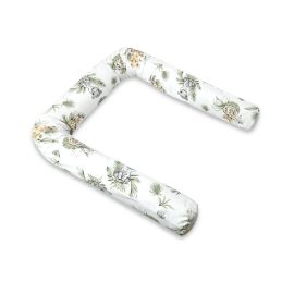 Aparatoare pentru patut, Qmini, Tip rulou, Cu husa detasabila, Lungime 180 cm, Din bumbac certificat Oeko Tex Standard 100, Safari