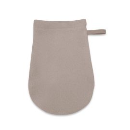 Manusa de baie, Qmini, Pentru bebelusi, 12x21 cm, Din tricot termo-terry din bambus, Materiale certificate Oeko Tex Standard 100, Mocha