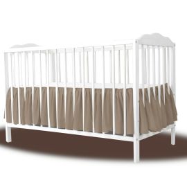 Volanas pentru saltea de patut, MimiNu, 120x60 cm, Din bumbac certificat Oeko Tex Standard 100, Colectia Royal, Mocha