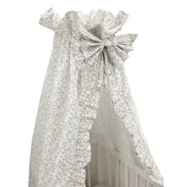 Baldachin, MimiNu, Premium, Pentru patut, Cu funda si volanas, 210x145 cm, Material certificat Oeko Tex Standard 100, Meadow
