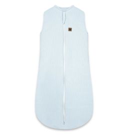 Sac de dormit, MimiNu, Premium, Din bumbac interlock, Materiale certificate Oeko Tex Standard 100, Cu fermoar, 3 - 12 luni, 2.5 Tog, Soft Blue
