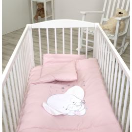 Jolie Lenjerie 3 piese Elephant Light Pink, 120*60cm