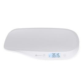 Cantar electronic, Petite&Mars, Pentru bebelusi, Pana la 20 kg, Forma ergonomica, Inregistreaza greutatea si in timpul miscarii, Alb