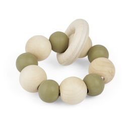 Jucarie de apucare cu inele din lemn si margele din cauciuc natural, Gruenspecht 694-V1