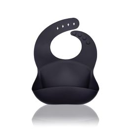 Baveta moale, Petite&Mars, Sam, Din silicon, Cu rezervor, Fara BPA, PVC si Ftalati, Gri