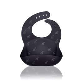 Baveta moale, Petite&Mars, Sam, Din silicon, Cu rezervor, Fara BPA, PVC si Ftalati, Dealuri Gri