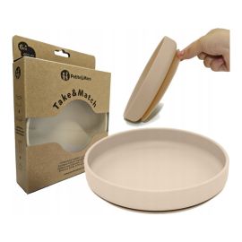 Farfurie, Petite&Mars, Take&Match, Din silicon, Cu ventuza, Fara BPA, 6 luni+, 400 ml, Bej