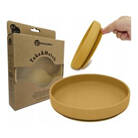 Farfurie, Petite&Mars, Take&Match, Din silicon, Cu ventuza, Fara BPA, 6 luni+, 400 ml, Ocru