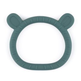 Jucarie dentitie, Petite&Mars, Ursulet, Moale, Efect calmant al gingiilor, Silicon, Fara BPA, 0 luni+, Verde