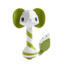 Jucarie dentitie cu zornaitoare, Tiny Love Samuel, 3 luni plus, Verde cu Alb