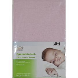 Cearceaf jerse cu elastic pentru saltele 70/140cm ROZ A Hausmann