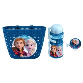 Set accesorii bicicletă, clopoțel, coș ghidon, sticlă apă, Disney Frozen