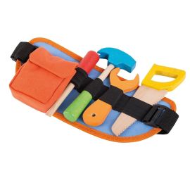 Trusa de scule, Joueco, Din lemn certificat FSC, 33.5x14 cm, 9 piese, Multicolor