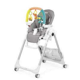 Scaun de masa 2in1 Peg Perego Prima Pappa Zero Follow Me Plus, 0-15 Kg, Gri, Ice