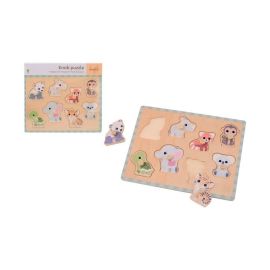 Puzzle, Joueco, Din lemn certificat FSC, Familia Wildies, 30 x 27 cm, 8 piese, Multicolor