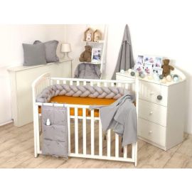 Jolie - Protectie impletita pentru patut si baby nest Pure Grey, 210*21CM
