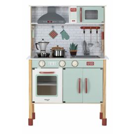 Bucatarie copii lemn, Free2Play, Mini Chef, Cu efecte de sunet si lumina, Cu accesorii, 70 x 30 x 104 cm